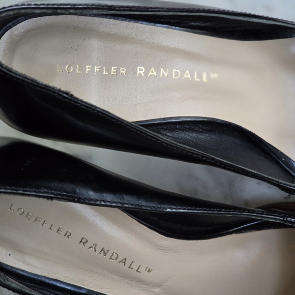 LOEFFLER RANDALL Leather Remy Block Heel Pump in Black & Cream Size 7.5 - Picture 11 of 13